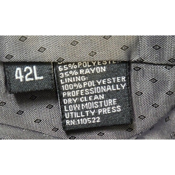 Apollo King Gray 3pc Suit 42L Pants 36L 38x28 Windowpane Houndstooth Check - Picture 7 of 14